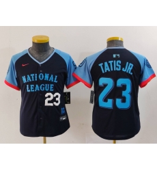 Youth National League 23 Fernando Tatis Jr  Navy 2024 All Star Limited Stitched Baseball Jersey 2