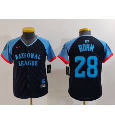 Youth National League 28 Alec Bohm Navy 2024 All Star Limited Stitched Baseball Jersey 2