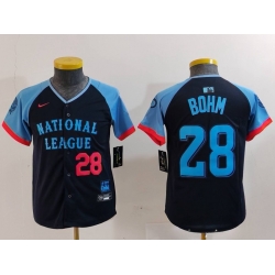 Youth National League 28 Alec Bohm Navy 2024 All Star Limited Stitched Baseball Jersey 6