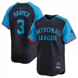 Youth National League 3 Bryce Harper Navy 2024 All Star Limited Stitched Baseball Jersey