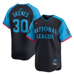 Youth National League 30 Paul Skenes Navy 2024 All Star Limited Stitched Baseball Jersey