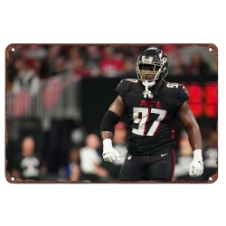 Atlanta Falcons Aluminum Sign 12x8 Inch Grady Jarrett 001