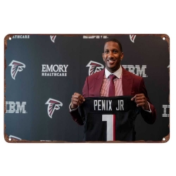 Atlanta Falcons Aluminum Sign 12x8 Inch Michael Penix Jr. 001