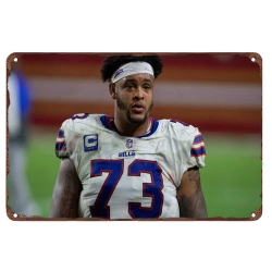 Buffalo Bills Aluminum Sign 12x8 Inch Dion Dawkins 003