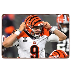 Cincinnati Bengals Aluminum Sign 12x8 Inch Joe Burrow 003