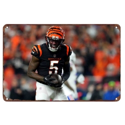 Cincinnati Bengals Aluminum Sign 12x8 Inch Tee Higgins 001