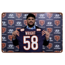 chicago bears Aluminum Sign 12x8 Inch Darnell Wright 001