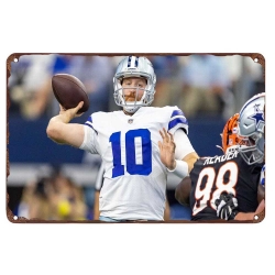 Dallas Cowboys Aluminum Sign 12x8 Inch Cooper Rush 002