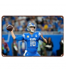 Detroit Lions Aluminum Sign 12x8 Inch Jared Goff 003