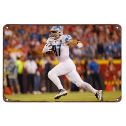 Detroit Lions Aluminum Sign 12x8 Inch Sam LaPorta 004