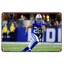 Indianapolis Colts Aluminum Sign 12x8 Inch Jonathan Taylor  002