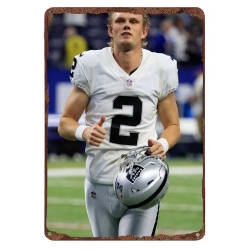 Los Angeles Raiders Aluminum Sign 12x8 Inch Daniel Carlson 003