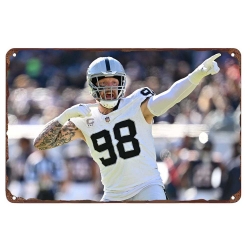 Los Angeles Raiders Aluminum Sign 12x8 Inch Maxx Crosby 001