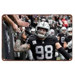 Los Angeles Raiders Aluminum Sign 12x8 Inch Maxx Crosby 003