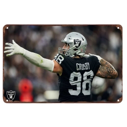 Los Angeles Raiders Aluminum Sign 12x8 Inch Maxx Crosby 004