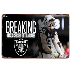 Los Angeles Raiders Aluminum Sign 12x8 Inch Maxx Crosby 005