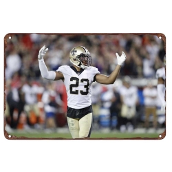 New Orleans Saints Aluminum Sign 12x8 Inch Marshon Lattimore 001