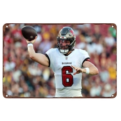 Tampa Bay Buccaneers Aluminum Sign 12x8 Inch Baker Mayfield 002