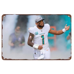 Miami Dolphins Aluminum Sign 12x8 Inch Tua Tagovailoa 003