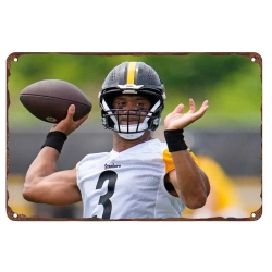 Pittsburgh Steelers Aluminum Sign 12x8 Inch Russell Wilson 002