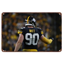 Pittsburgh Steelers Aluminum Sign 12x8 Inch T.J. Watt 003