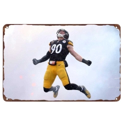 Pittsburgh Steelers Aluminum Sign 12x8 Inch T.J. Watt 007