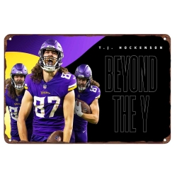 Minnesota Vikings Aluminum Sign 12x8 Inch T.J. Hockenson 004