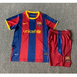 Youth Retro Soccer Jerseys Barcelona Blue Red 10 11