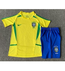 Youth Retro Soccer Jerseys Brazil Yellow 2002