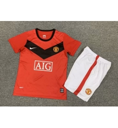 Youth Retro Soccer Jerseys Manchester United F.C. Red 09 10