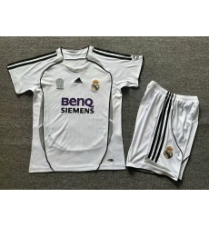 Youth Retro Soccer Jerseys Real Madrid CF White 06 07