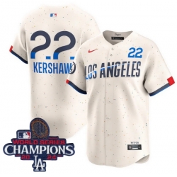 Men Nike Los Angeles Dodgers Clayton Kershaw #22 Ice Cream 2024 World Series Champions Stitched MLB Jersey