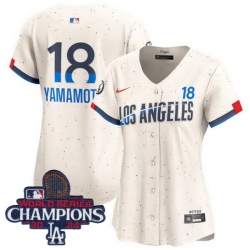 Women Nike Los Angeles Dodgers Yoshinobu Yamamoto #18 Ice Cream 2024 World Series Champions Stitched MLB Jersey