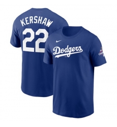 Men Los Angeles Dodgers 22 Clayton Kershaw Royal 2024 World Series Champions Name  26 Number T Shirt