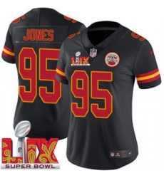 Women Kansas City Chiefs Chris Jones #95 Black 2024 2025 Super Bowl LIX F U S E Stitched Jersey