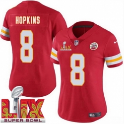 Women Kansas City Chiefs DeAndre Hopkins #8 Red 2024 2025 Super Bowl LIX F U S E Stitched NFL Jersey