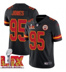 Youth Kansas City Chiefs Chris Jones #95 Black 2024 2025 Super Bowl LIX F U S E Stitched Jersey