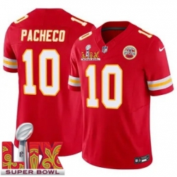 Youth Kansas City Chiefs Isiah Pacheco #10 Red 2024 2025 Super Bowl LIX F U S E Stitched Jersey