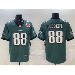 Men Philadelphia Eagles 88 Dallas Goedert Green 2025 Super Bowl LIX Patch New Vapor Untouchable Limited Stitched Football Jersey