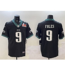 Men Philadelphia Eagles 9 Nick Foles Black 2025 Super Bowl LIX Patch Vapor Untouchable Limited Stitched Football Jersey