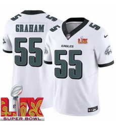 Men Philadelphia Eagles Brandon Graham #55 White 2024 2025 Super Bowl LIX F U S E Stitched NFL Jersey