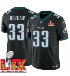 Men Philadelphia Eagles Cooper DeJean #33 Black 2024 2025 Super Bowl LIX F U S E Stitched NFL Jersey