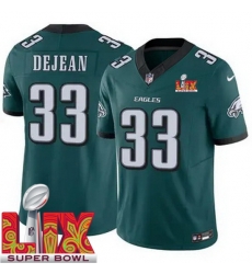 Men Philadelphia Eagles Cooper DeJean #33 Green 2024 2025 Super Bowl LIX F U S E Stitched NFL Jersey