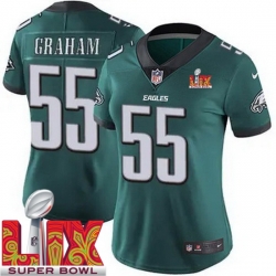 Women Philadelphia Eagles Brandon Graham #55 Green 2024 2025 Super Bowl LIX F U S E Stitched NFL Jersey