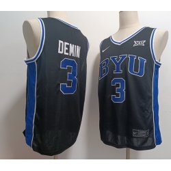 BYU Cougars #3 Egor Demin Navy Blue Stitched NCAA Basketball Jersey