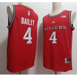 Men Rutgers Scarlet Knights #4 Ace Bailey Red Stitched Basketball Jersey