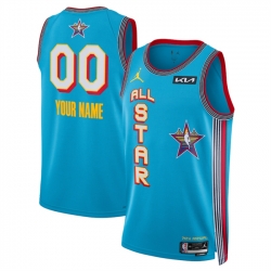 Men 2025 All Star Active Player Custom Light Blue Stitched Basketball Jersey