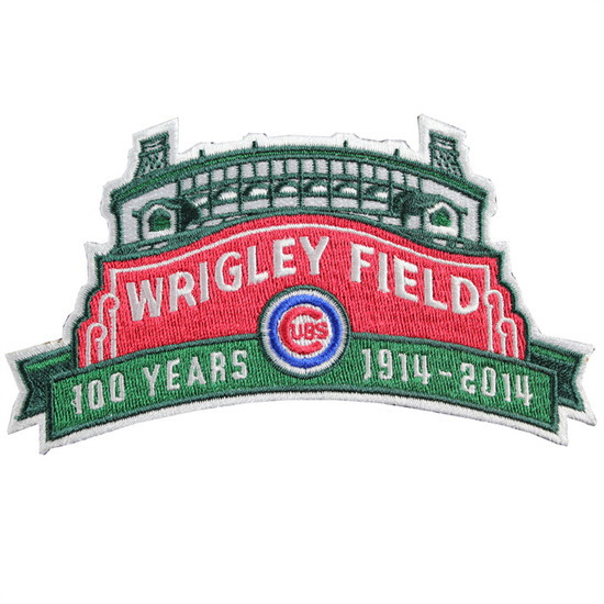 Women 2014 Chicago Cubs Wrigley Field 100th Anniversary MLB Season Jersey Sleeve Patch Biaog